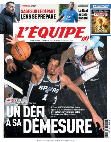 Jaquette de Lequipe du 03 Juin 2026 FR.