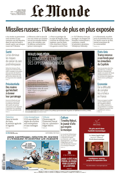 Jaquette de Le Monde Du 04.06.2026 FR.
