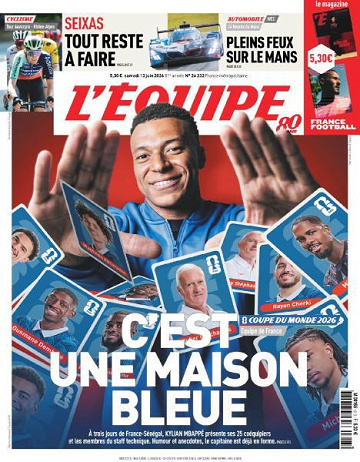 Jaquette de Lequipe Du 13 Juin 2026 FR.