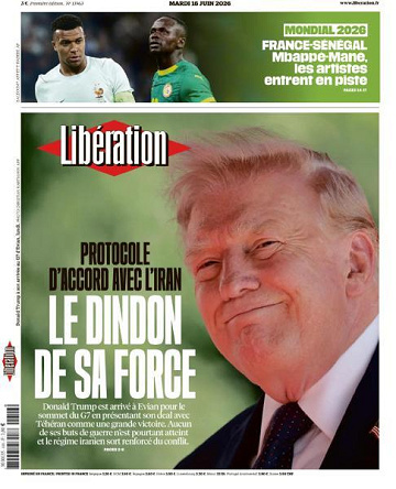 Jaquette de Libération Du 16 Juin 2026 FR.
