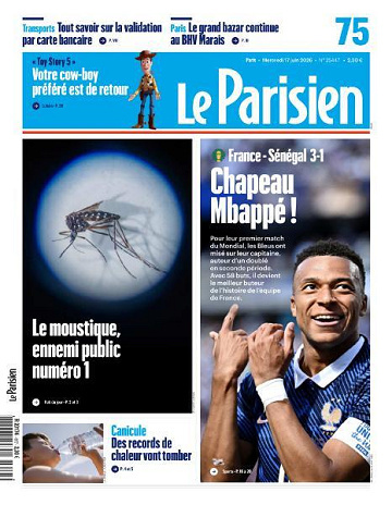 Jaquette de Le Parisien Du 17 Juin 2026 FR.