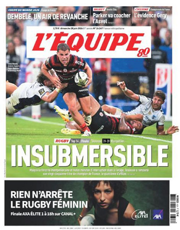 Jaquette de Lequipe Du 28 Juin 2026 FR.