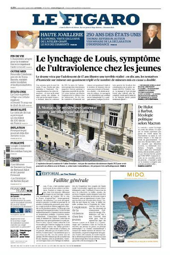 Jaquette de Le Figaro Du 01.07.2026 FR.
