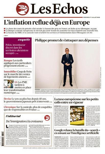 Jaquette de Les Echos Du 01.07.2026 FR.