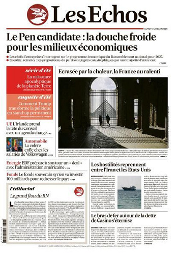 Jaquette de Les Echos Du 13.07.2026 FR.