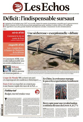 Jaquette de Les Echos Du 16.07.2026 FR.