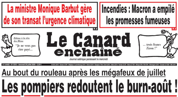 Jaquette de Le Canard Enchaine N5516 du 29 Juillet 2026 Fr.