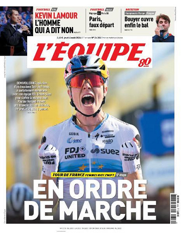 Jaquette de L.Equipe Du 06 Aout 2026 FR.