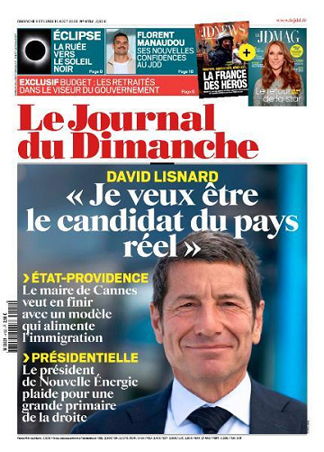 Jaquette de Le Journal Du Dimanche 09 Aout 2026 FR.