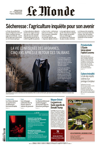 Jaquette de Le Monde Du 18.08.2026 FR.