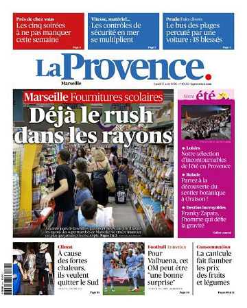 Jaquette de La Provence Du 17 Aout 2026 FR.