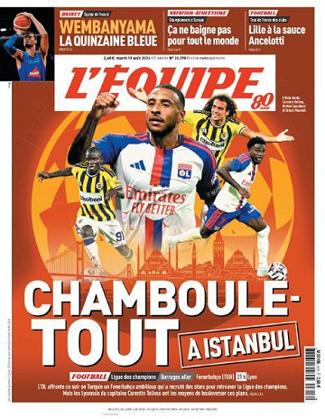 Jaquette de L.Equipe Du 18 Aout 2026 FR.