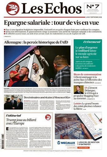 Jaquette de Les Echos Du 07.09.2026 FR.