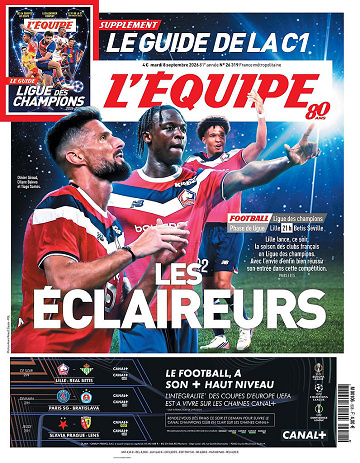 Jaquette de L.Equipe Du 08.09.2026 FR.