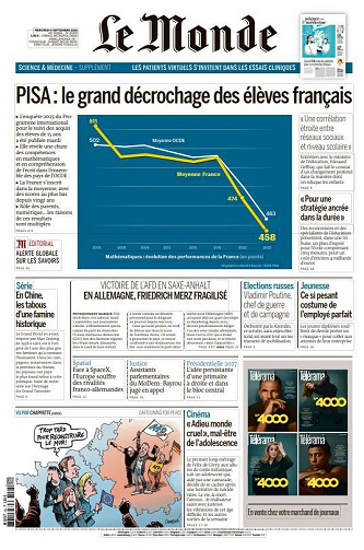 Jaquette de Le Monde Du 09.09.2026 FR.