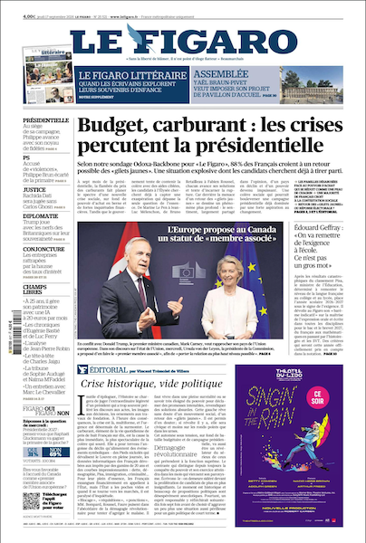Jaquette de Le Figaro Du 17 Septembre 2026 FR.