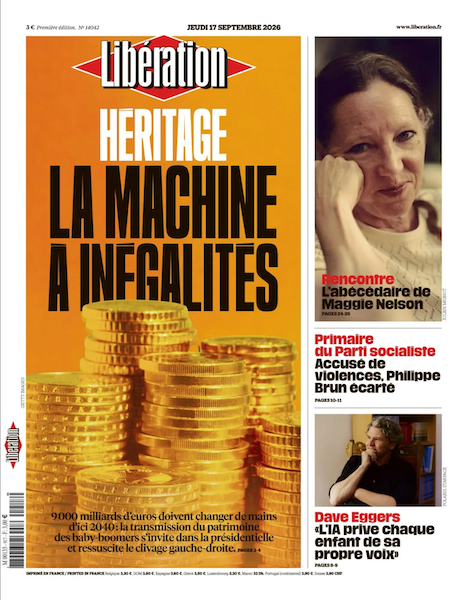 Jaquette de Liberation Du 17 Septembre 2026 FR.