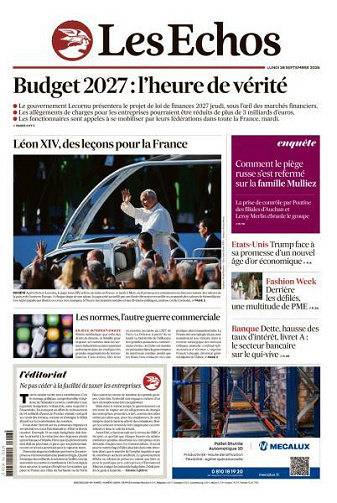 Jaquette de Les Echos Du 28.09.2026 FR.