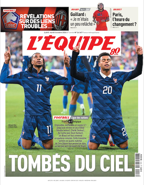Jaquette de LEquipe Du 6 Octobre 2026 FR.